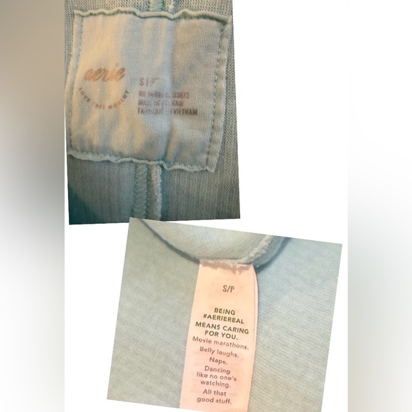 AERIE Wonder light blue textured sweatshirt women’s junior size small - Picture 13 of 17